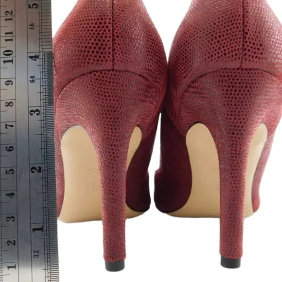 VIA SPIGA Dark Red Pin Head Suede Heels Pumps Shoes Women's Size 10 New