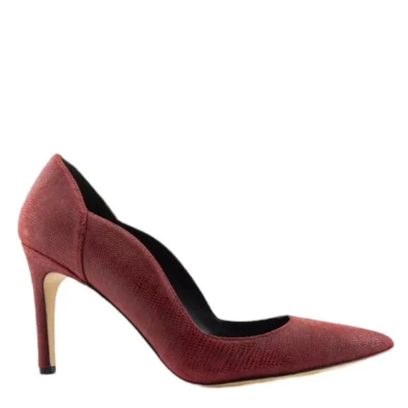 VIA SPIGA Dark Red Pin Head Suede Heels Pumps Shoes Women's Size 10 New