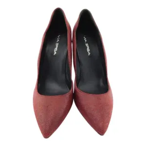 VIA SPIGA Dark Red Pin Head Suede Heels Pumps Shoes Women's Size 10 New