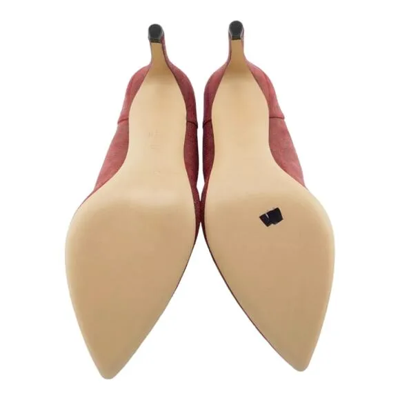 VIA SPIGA Dark Red Pin Head Suede Heels Pumps Shoes Women's Size 10 New