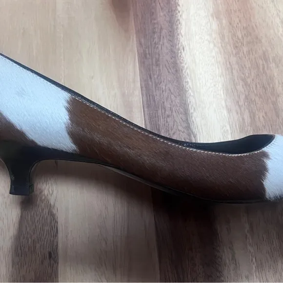Vicini Giuseppe Zanotti Design calfskin rhinestone pointed kitten heels shoes