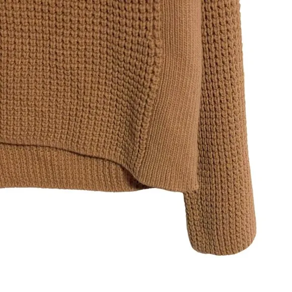 VINCE 100% Cotton Textured Knit Sweater in Camel Tan | Size M