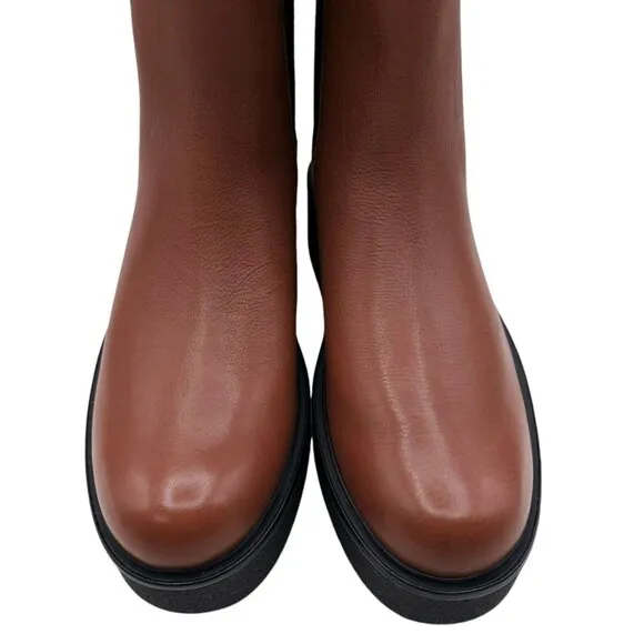 VINCE Brinton Boots Platform Booties Dark Taupe Brown NEW WITH BOX Size US 8 M