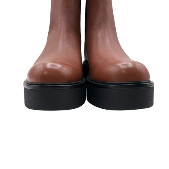 VINCE Brinton Boots Platform Booties Dark Taupe Brown NEW WITH BOX Size US 8 M