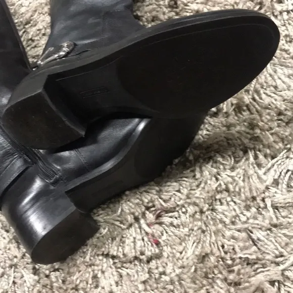Vince Camino black leather long boots with 1” heel