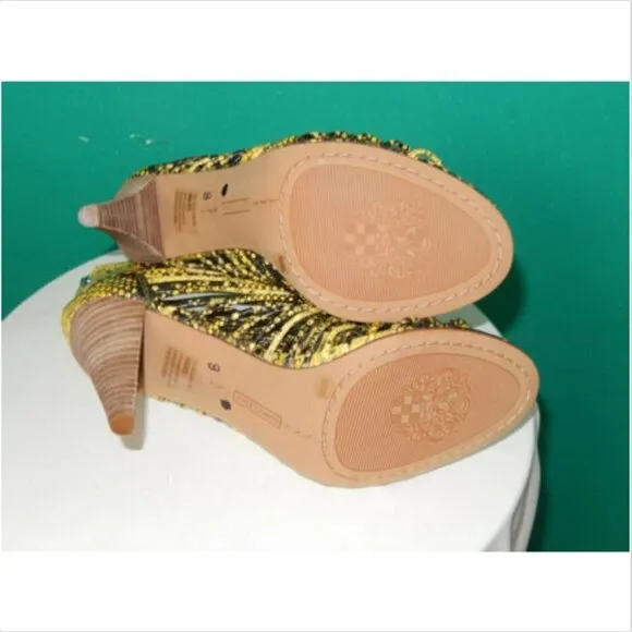Vince Camuto Alsandra Snakeskin Caged Sandals Shoe