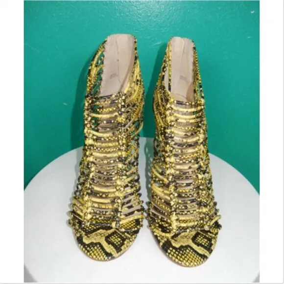 Vince Camuto Alsandra Snakeskin Caged Sandals Shoe