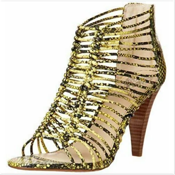 Vince Camuto Alsandra Snakeskin Caged Sandals Shoe