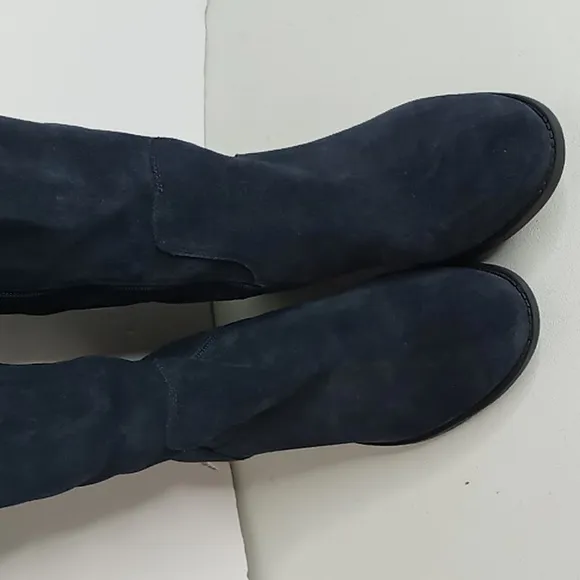 Vince Camuto- Bernadine Over Knee Navy Blue Suede Leather Boots w/Block Heel 6.5