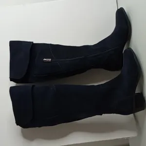 Vince Camuto- Bernadine Over Knee Navy Blue Suede Leather Boots w/Block Heel 6.5