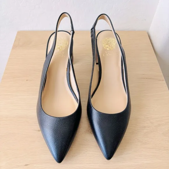 Vince Camuto Elegant Black Slingback Heels Size 10