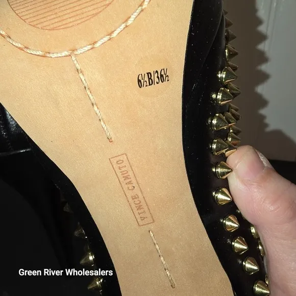 Vince‎ Camuto Madelyn Gold Spike Heels Shoes 6.5 Sexy Hot Role Play
