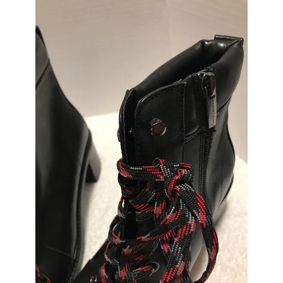 Vince  Camuto New‎ 9 W  Leather Lace-Up Ankle Boots- Gaviana- Black