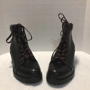 Vince  Camuto New‎ 9 W  Leather Lace-Up Ankle Boots- Gaviana- Black