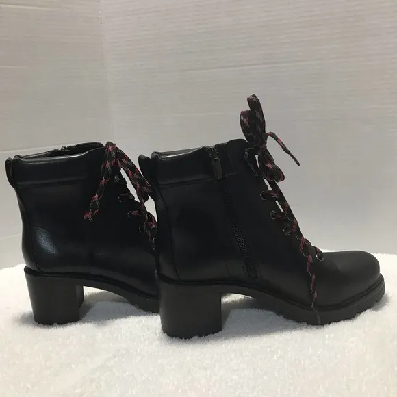 Vince  Camuto New‎ 9 W  Leather Lace-Up Ankle Boots- Gaviana- Black