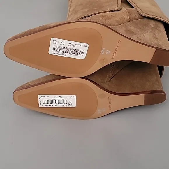 Vince Camuto Tibani Cuffed Tall Wedge Boot Nutmeg Verona 7.5M $249
