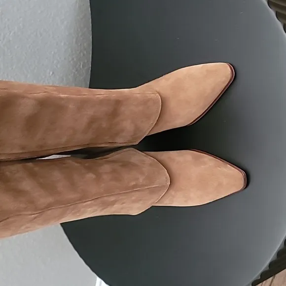 Vince Camuto Tibani Cuffed Tall Wedge Boot Nutmeg Verona 7.5M $249