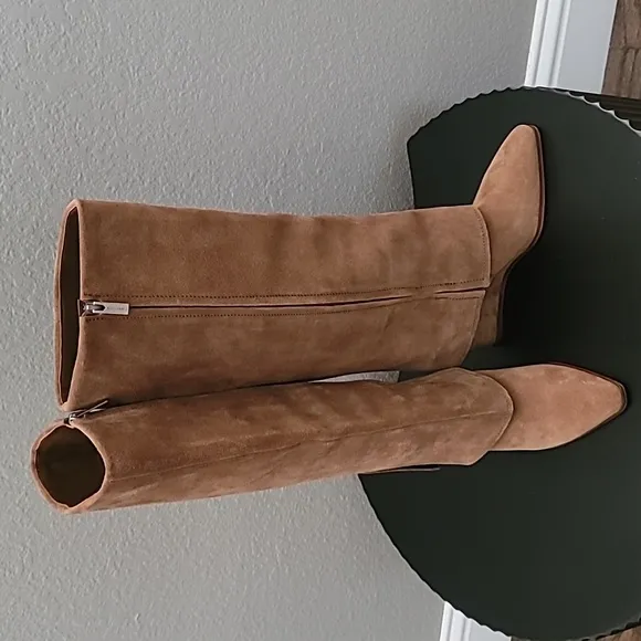 Vince Camuto Tibani Cuffed Tall Wedge Boot Nutmeg Verona 7.5M $249