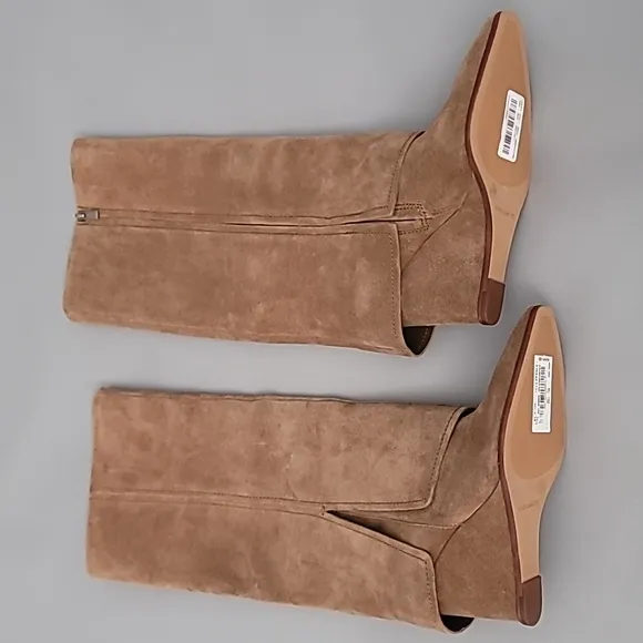 Vince Camuto Tibani Cuffed Tall Wedge Boot Nutmeg Verona 7.5M $249