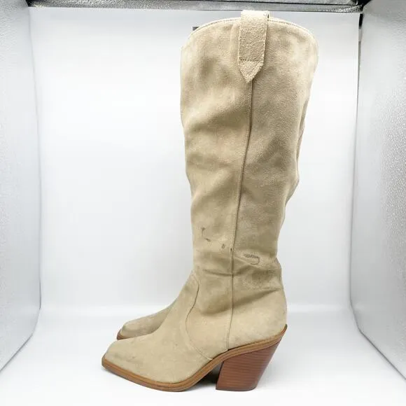 Vince Camuto Women's Afelia Knee High Boots Tortilla Suede Size 10M
