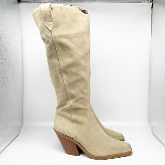 Vince Camuto Women's Afelia Knee High Boots Tortilla Suede Size 10M