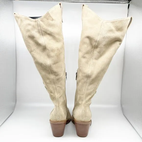 Vince Camuto Women's Afelia Knee High Boots Tortilla Suede Size 10M