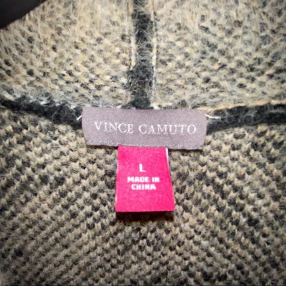 Vince Camuto Womens Cardigan Sweater Size Large leopard cheetah animal print
