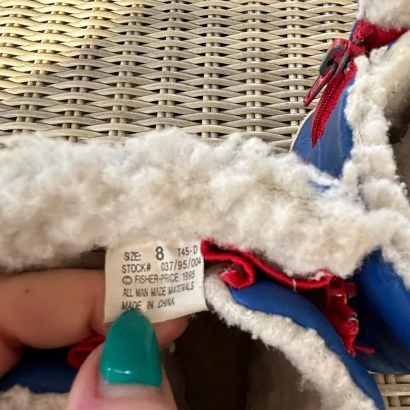 VINTAGE 1995 Fisher Price Classic Collection Kids Faux Fur Boots