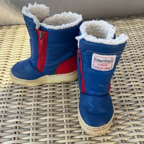 VINTAGE 1995 Fisher Price Classic Collection Kids Faux Fur Boots