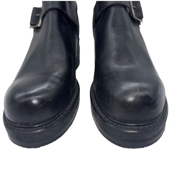 Vintage 6&quot; Georgia Engineer Boots Made in USA 8.5 Safety Toe Ankle Short Vibram