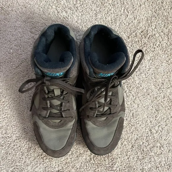 Vintage 90s Nike Caldera Hiking Boots Suede Black Brown Blue High Top Gorp Sz8.5