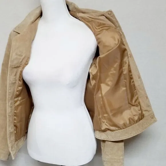 VINTAGE 90s Relativity Sand Suede Button Up Coat