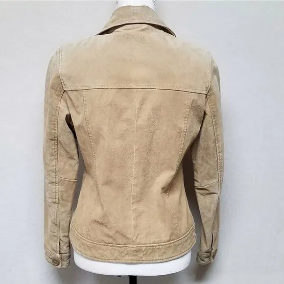VINTAGE 90s Relativity Sand Suede Button Up Coat