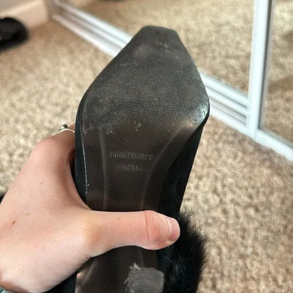 Vintage Black Fur-Trimmed Nine West Boots