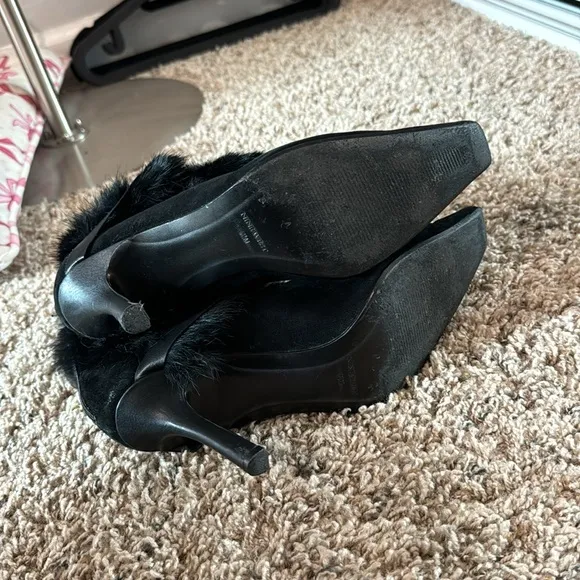 Vintage Black Fur-Trimmed Nine West Boots