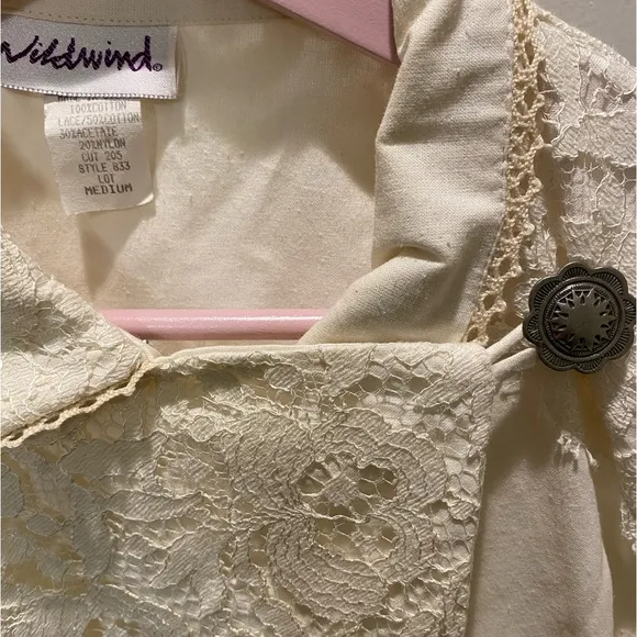Vintage Country western set.  Cotton and lace shirt and skirt set.  S/m.