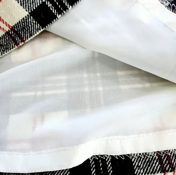 Vintage Ellen Ashley Wool Blend Tartan Plaid Straight Cut Midi Blanket Skirt 10