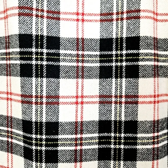 Vintage Ellen Ashley Wool Blend Tartan Plaid Straight Cut Midi Blanket Skirt 10