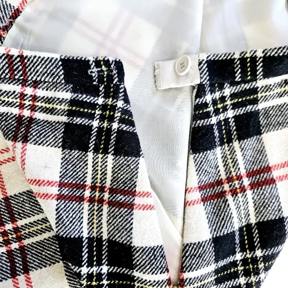 Vintage Ellen Ashley Wool Blend Tartan Plaid Straight Cut Midi Blanket Skirt 10