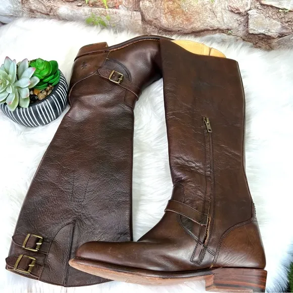 VINTAGE FRYE Tall Brown Riding Boots, 6M