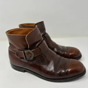 Vintage Good Year Brown Leather Men's Boots‎ 7.5 Chemigum Oil Proof Sole Buckle