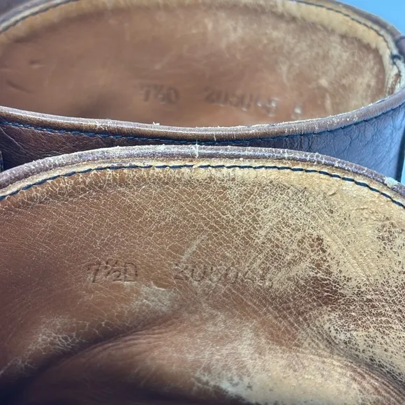 Vintage Good Year Brown Leather Men's Boots‎ 7.5 Chemigum Oil Proof Sole Buckle