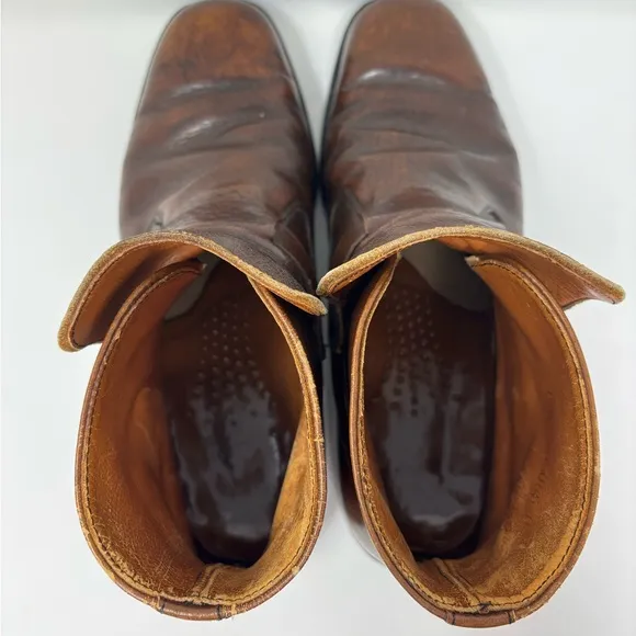 Vintage Good Year Brown Leather Men's Boots‎ 7.5 Chemigum Oil Proof Sole Buckle