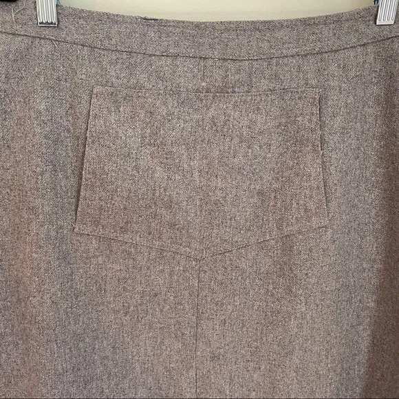 Vintage Gray inverted Pleat midi skirt wool blend