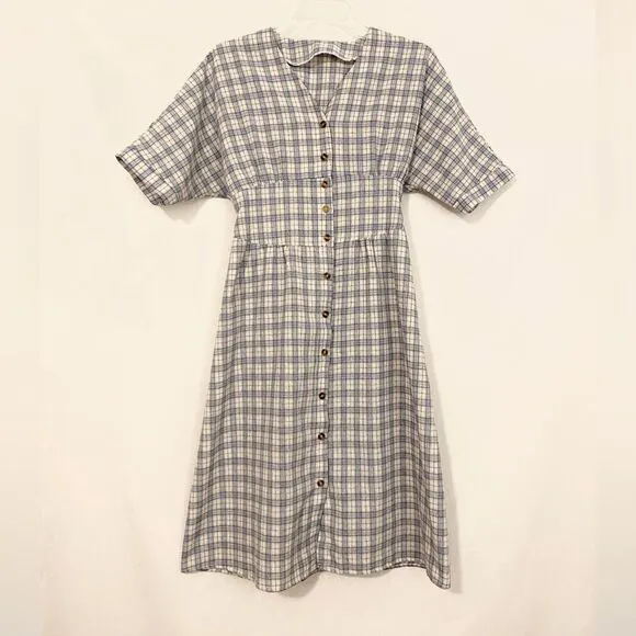 VINTAGE handmade plaid country farm dress.