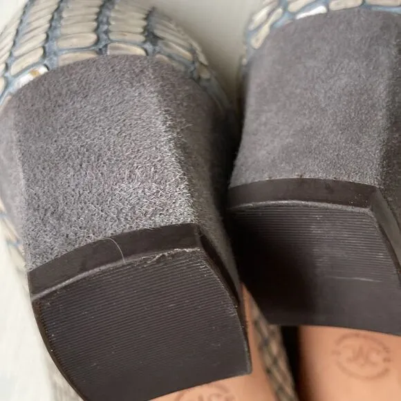 Vintage Johnson &amp; Murphy Slip-On Textured Leather/Suede Pumps Size 8.5M