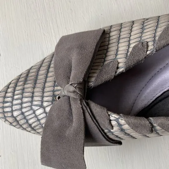 Vintage Johnson &amp; Murphy Slip-On Textured Leather/Suede Pumps Size 8.5M
