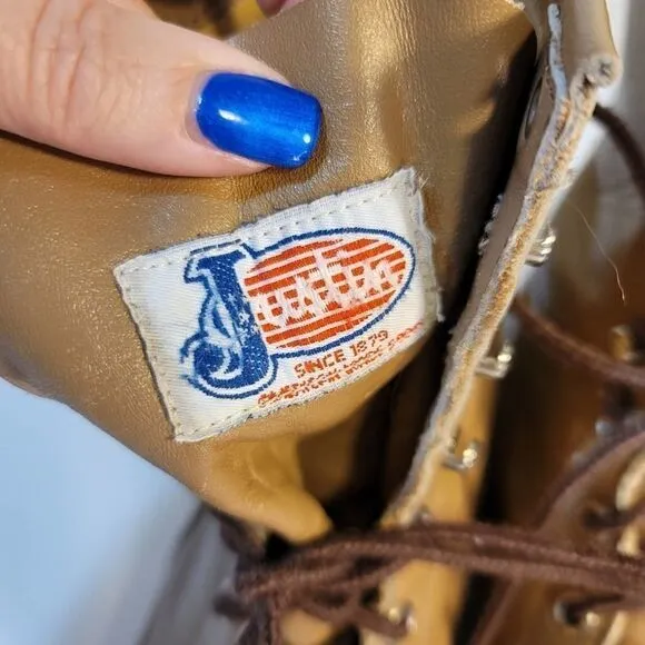 Vintage Justin Western Cowgirl Granny Boots Tan 6B