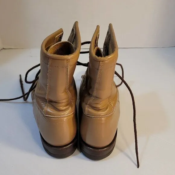 Vintage Justin Western Cowgirl Granny Boots Tan 6B