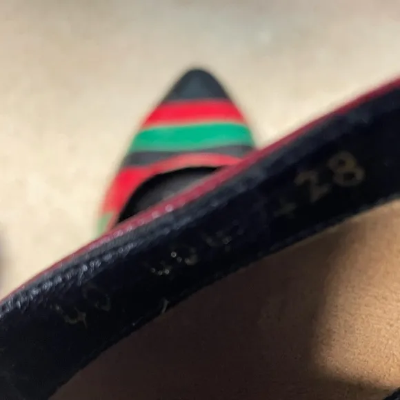 Vintage Lanvin Paris pump heels shoes women’s black green red size 40 striped